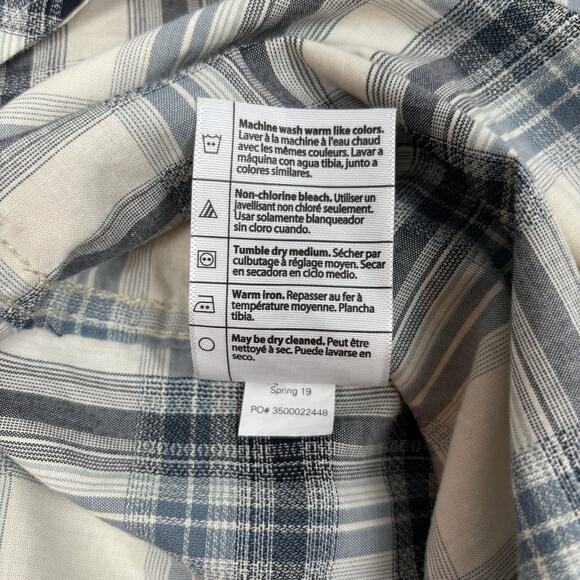 Carhartt Women’s Blue Plaid Button Up Shirt Size XS Double Pen Holder Pocket - Picture 10 of 10